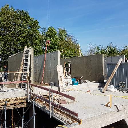 1ste fase betonwanden gelijkvloers